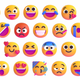 An image showing rows and rows of the new Microsoft emoji